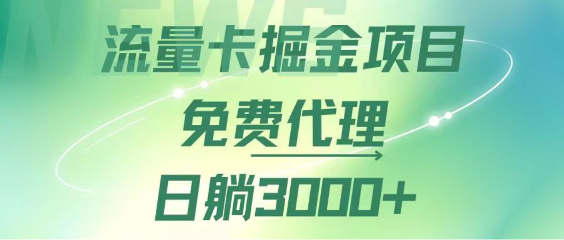 最新流量卡代理掘金，复制粘贴日赚3000+